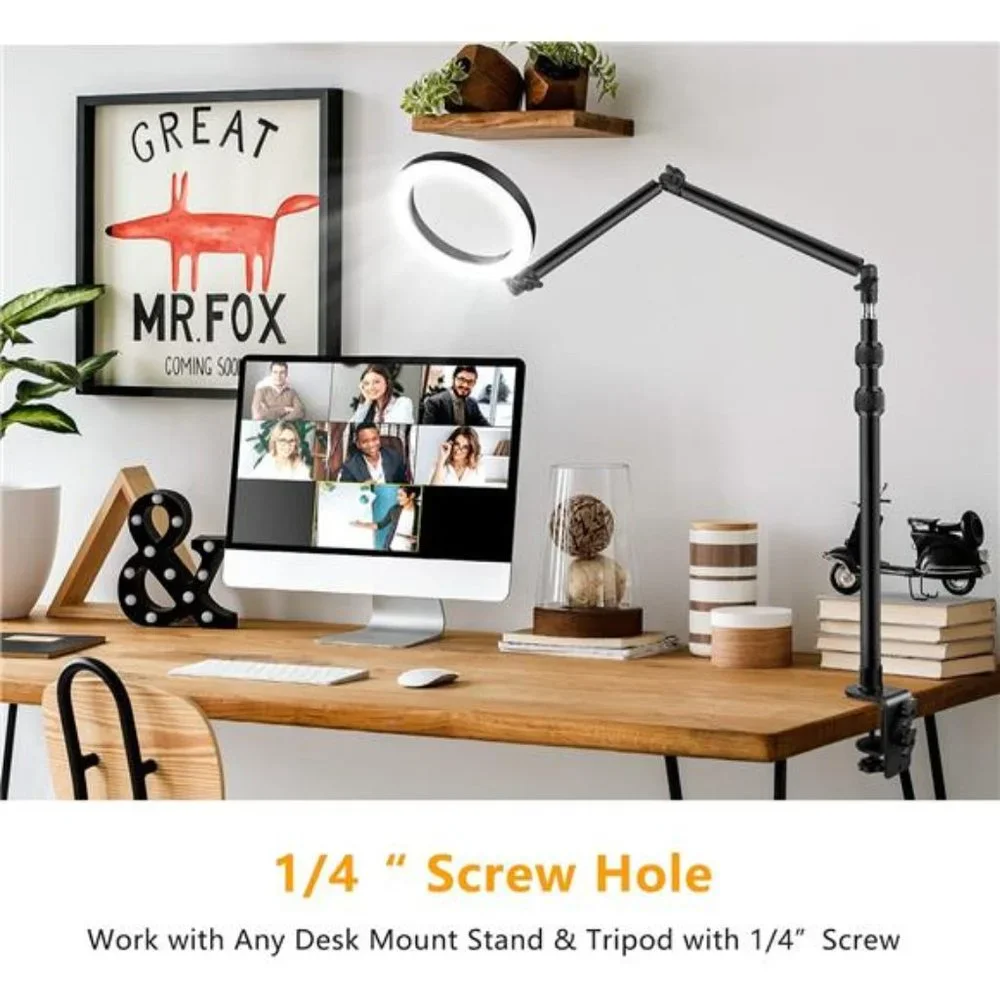Camera Desk Mount Stand with 24.41'' Detachable Magic Arm, Mount Light Stand